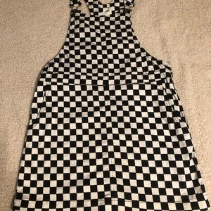 Vans Black and White Skirt Checkered Overalls